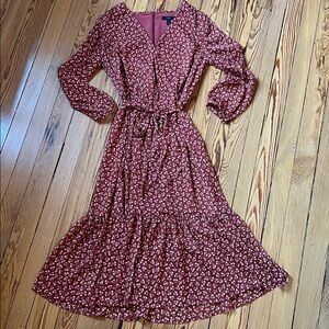 J. Crew Tiered Metallic Boho Dress